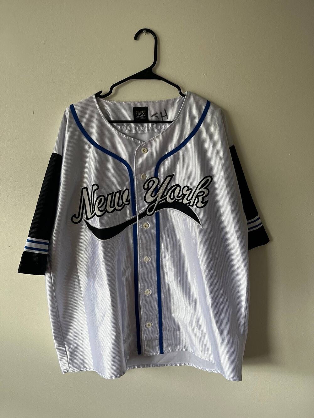 Trust USA New York Vintage XL Jersey Shirt Made in Korea Baseball Style